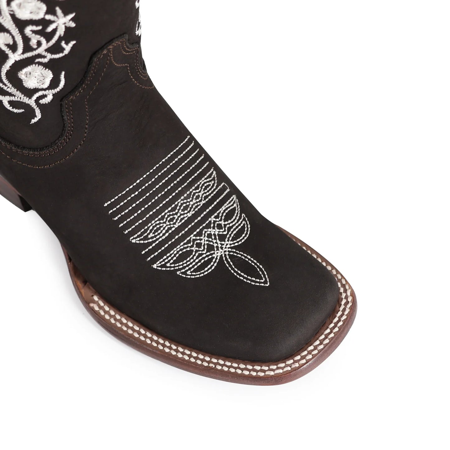 -%Oferta Bota vaquera para dama de piel modelo Coqueta chocolate