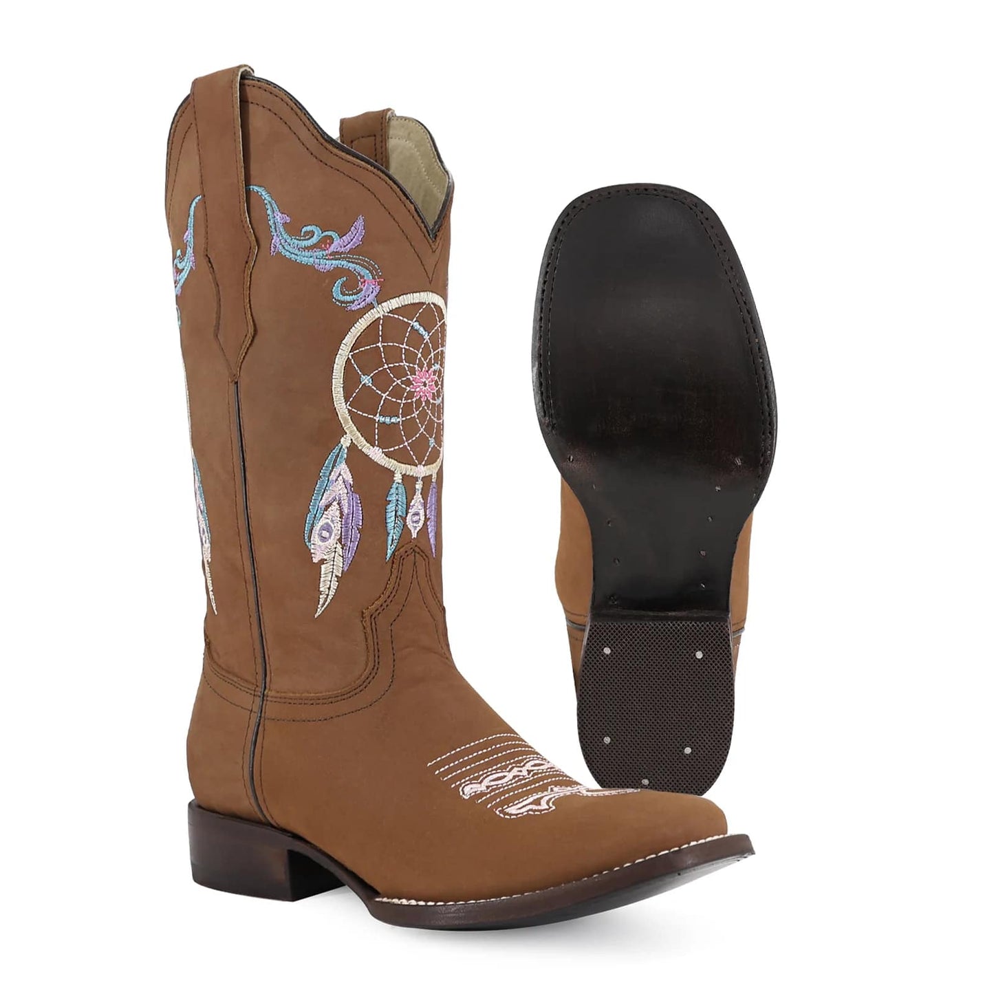 -%Oferta Bota vaquera para dama de piel modelo ensueño