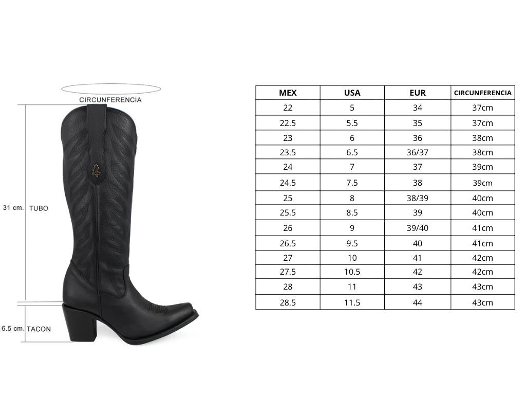 Bota vaquera para dama de piel modelo Bandida