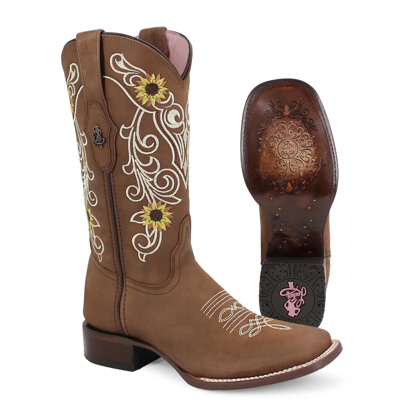 Bota vaquera para dama de piel modelo Marvilla