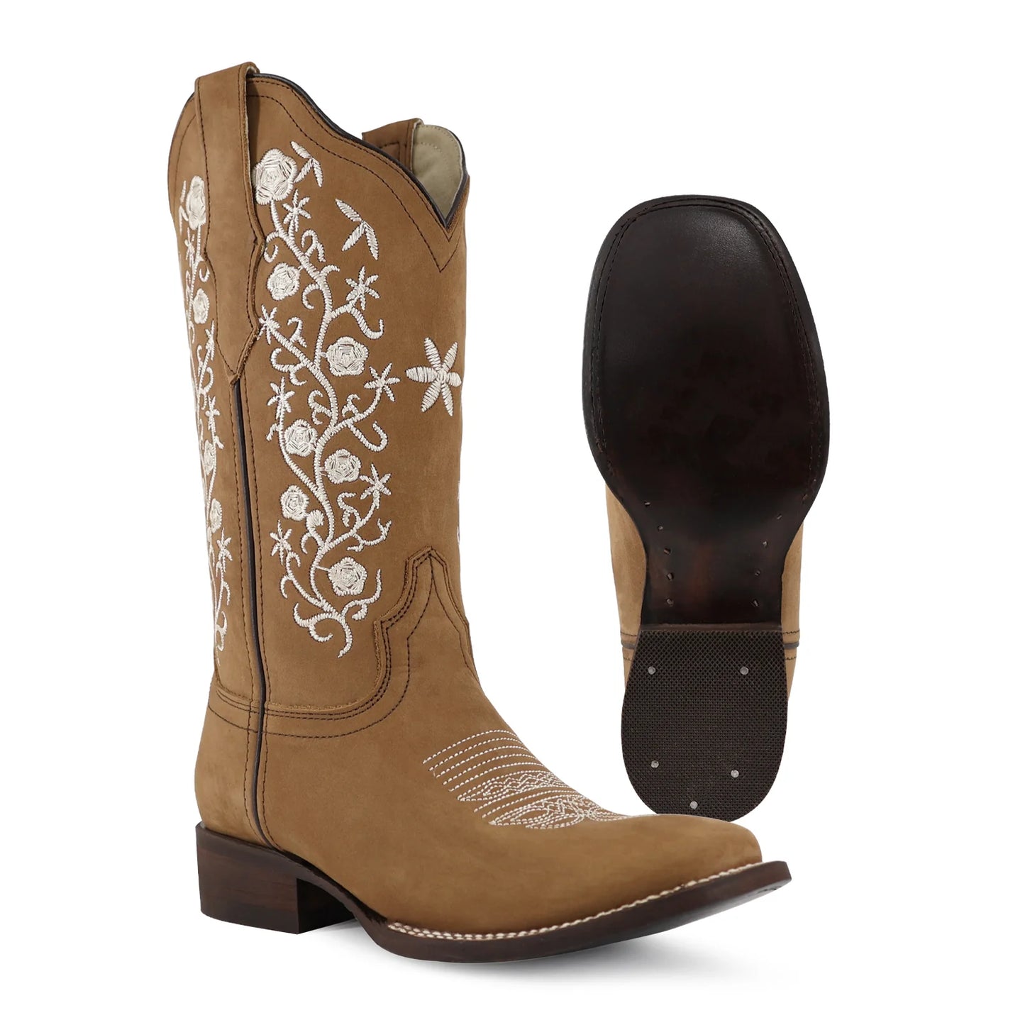 Oferta Bota vaquera para dama de piel modelo Coqueta miel