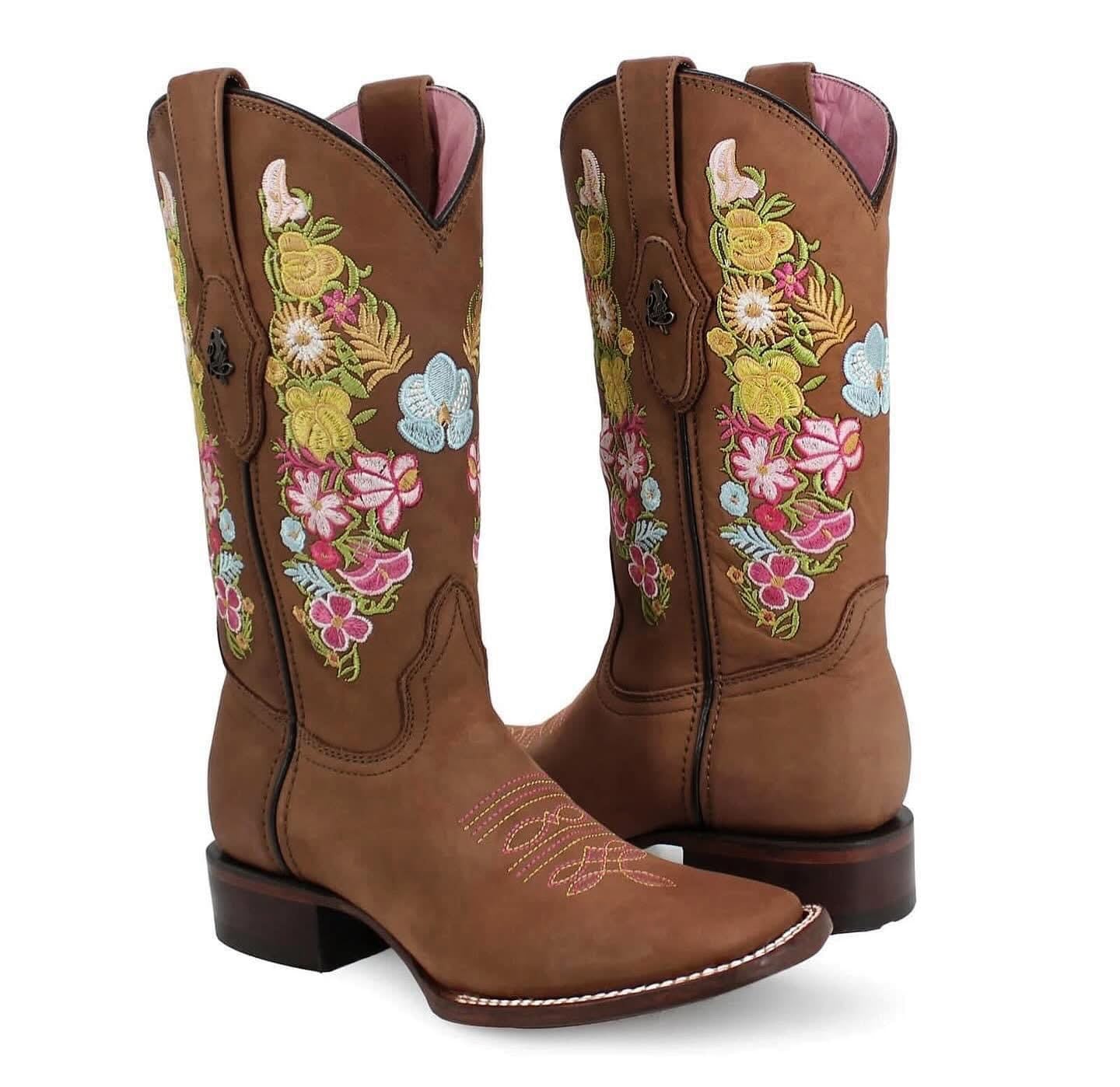 Bota vaquera para dama de piel modelo Mimosa