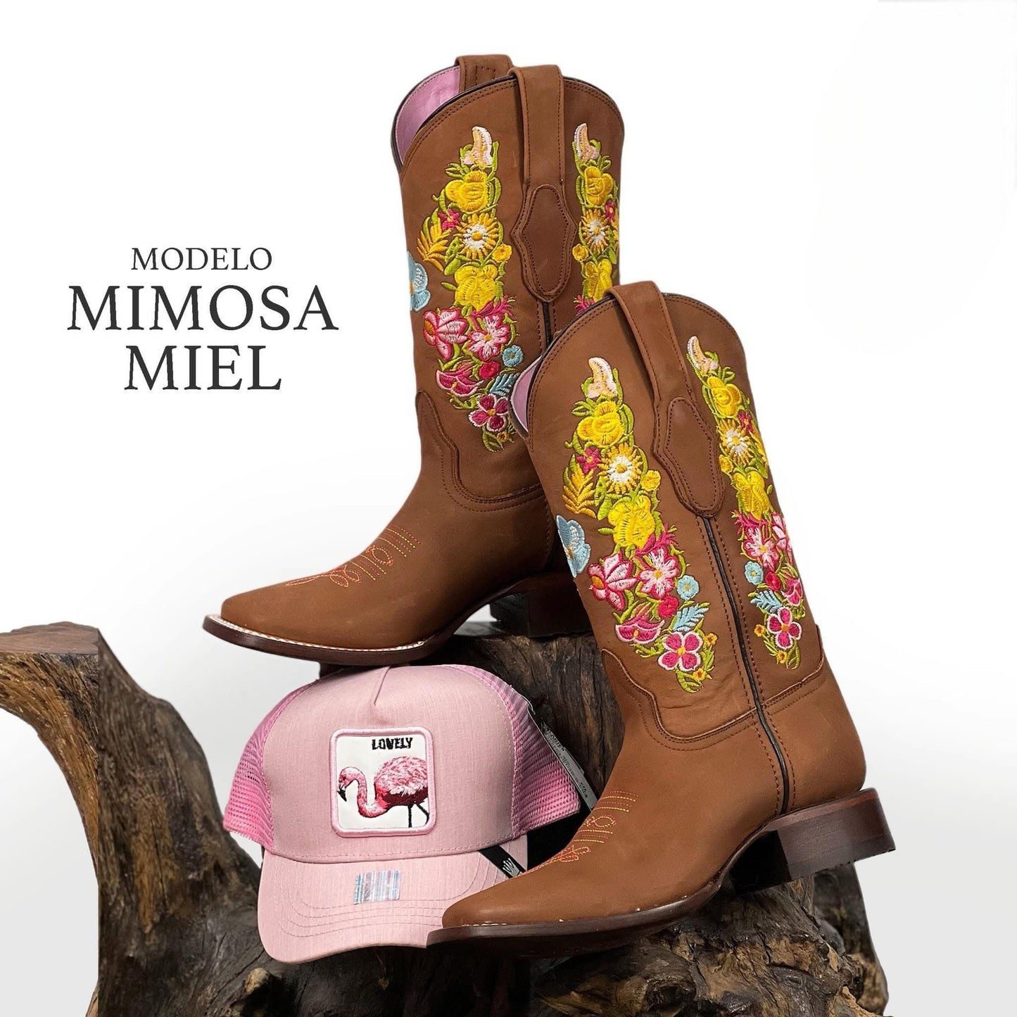 Bota vaquera para dama de piel modelo Mimosa