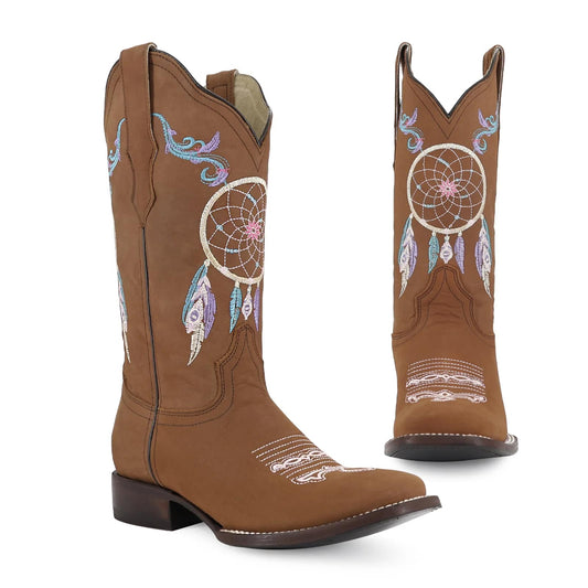 Bota vaquera para dama de piel modelo ensueño